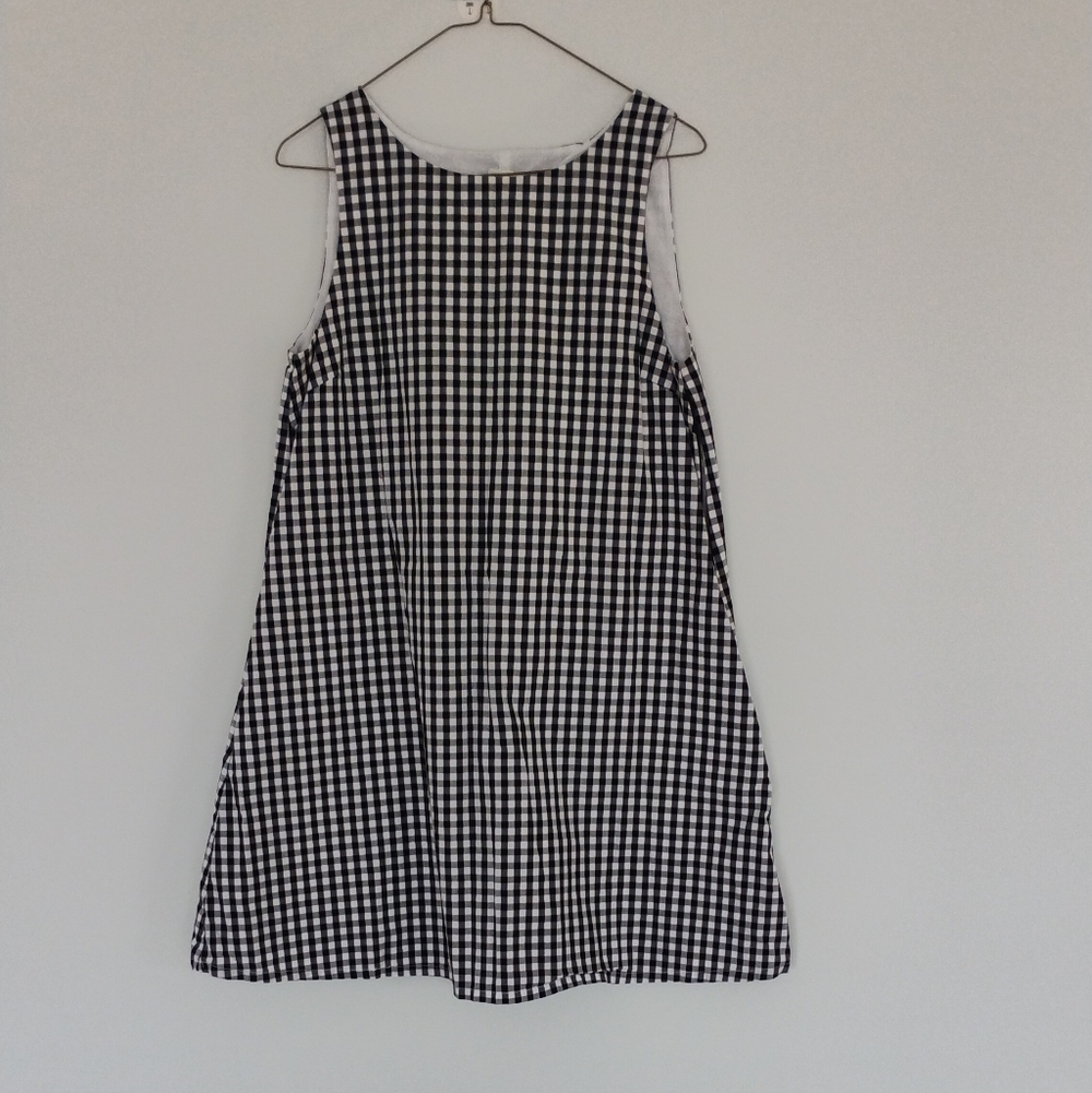Summertime Vineyard Vines Lined Black Gingham Boatneck Sundress w/Pockets- 6